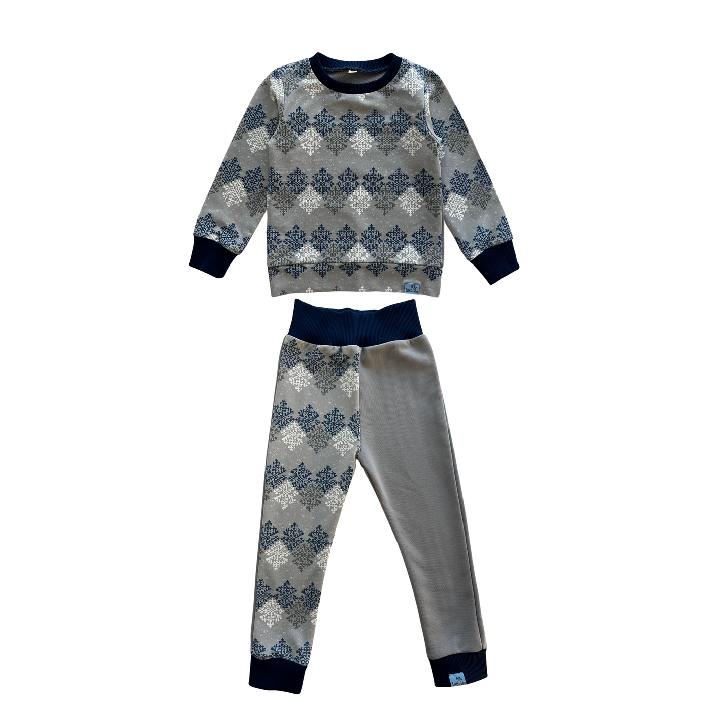 Set with ethnic symbols (grey/blue)