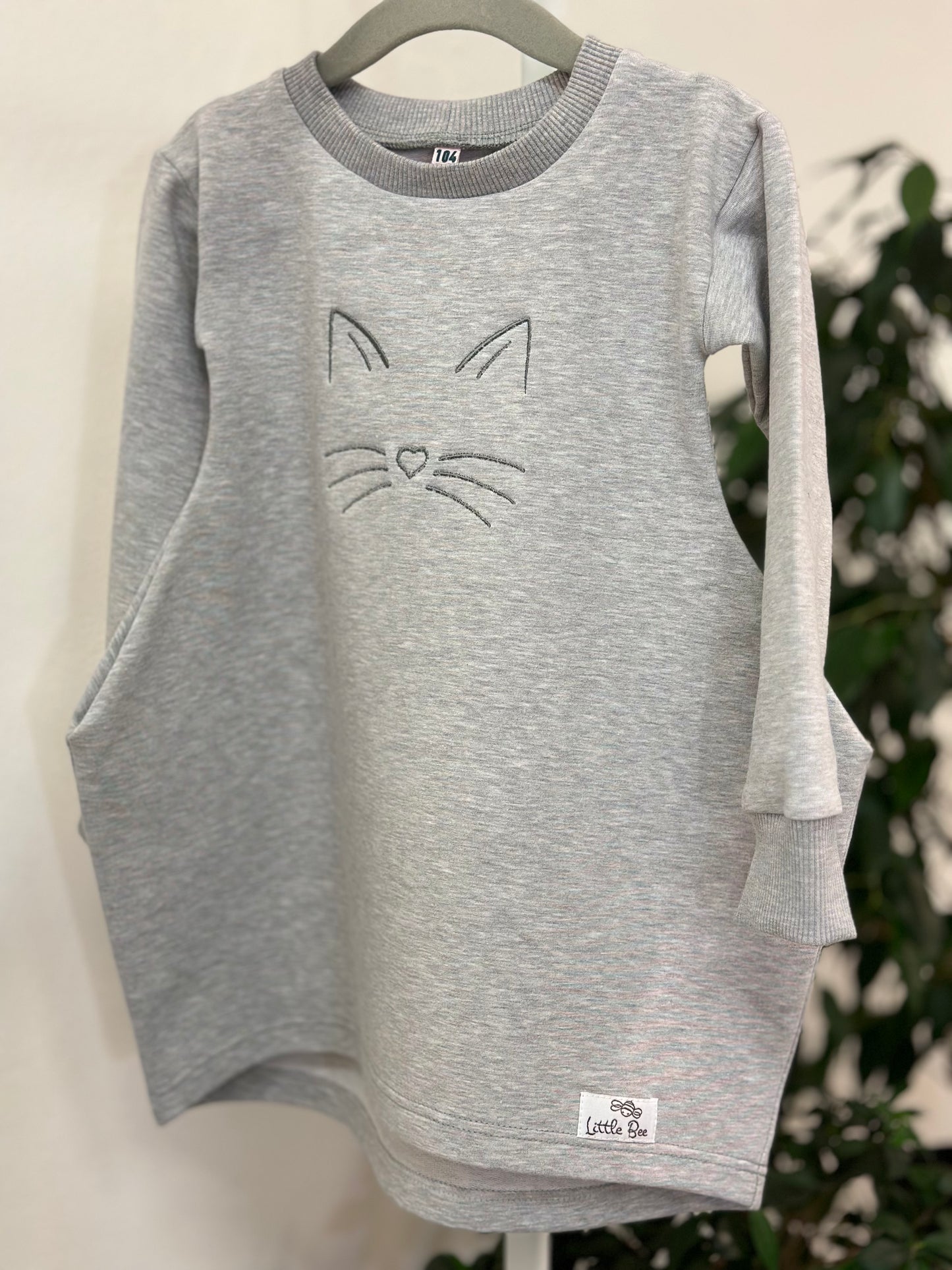 Sweater dress grey cat