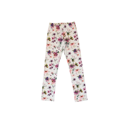 Leggings white flowers