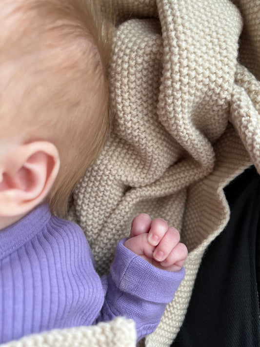 Merino wool blanket beige