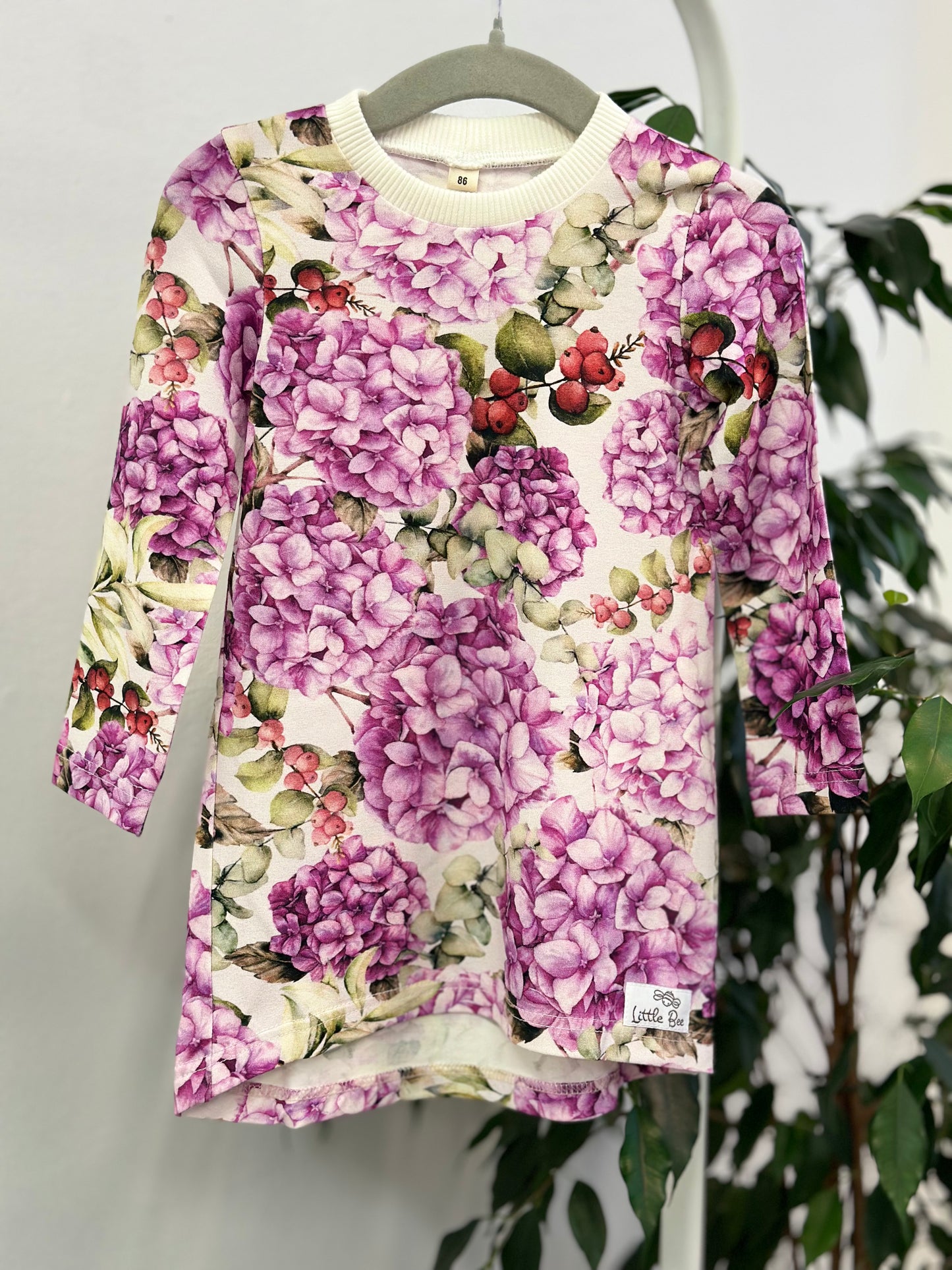 Tunic with flowers purple