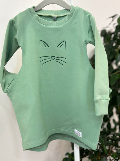 Sweater dress mint cat