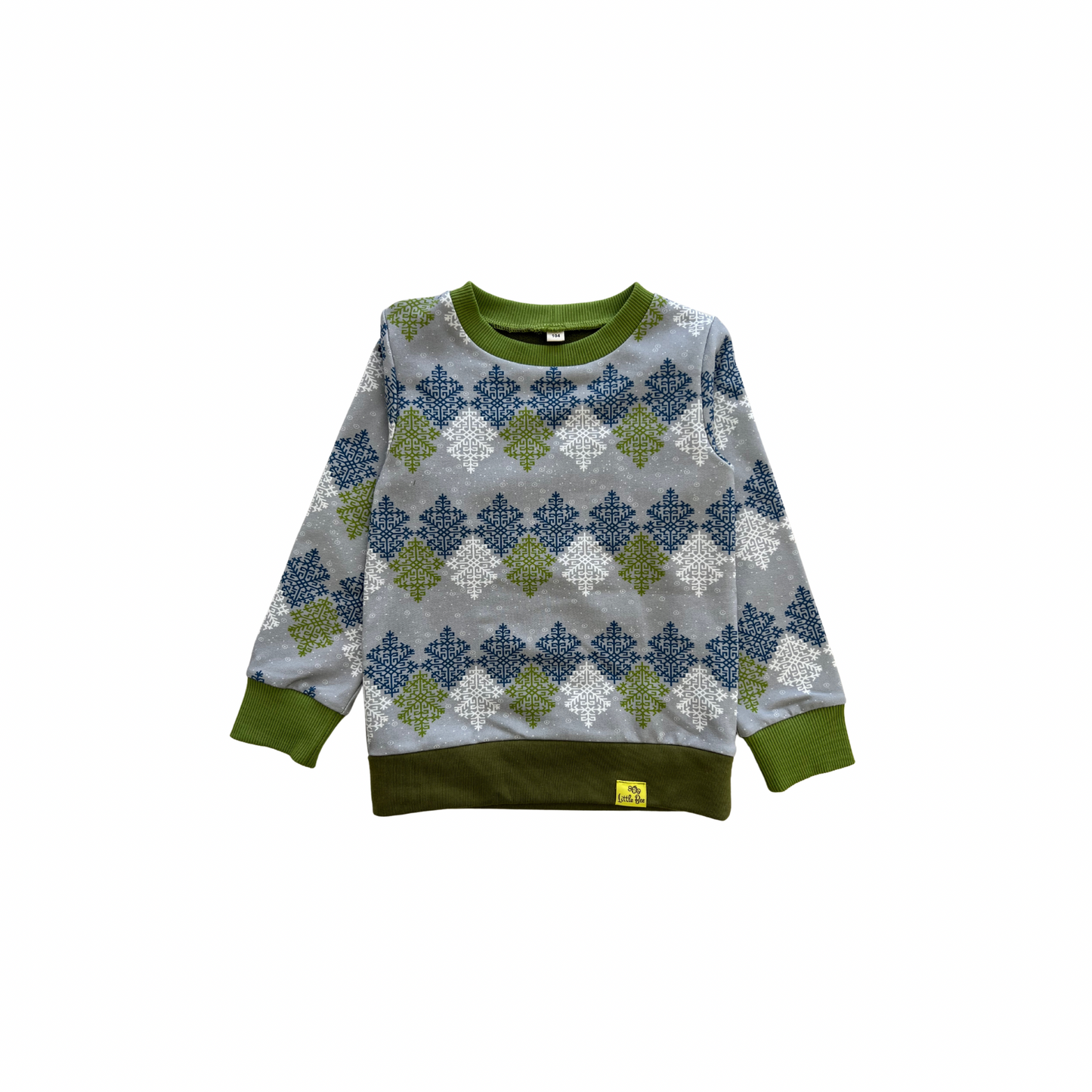 Sweater with ethnic symbols (green)