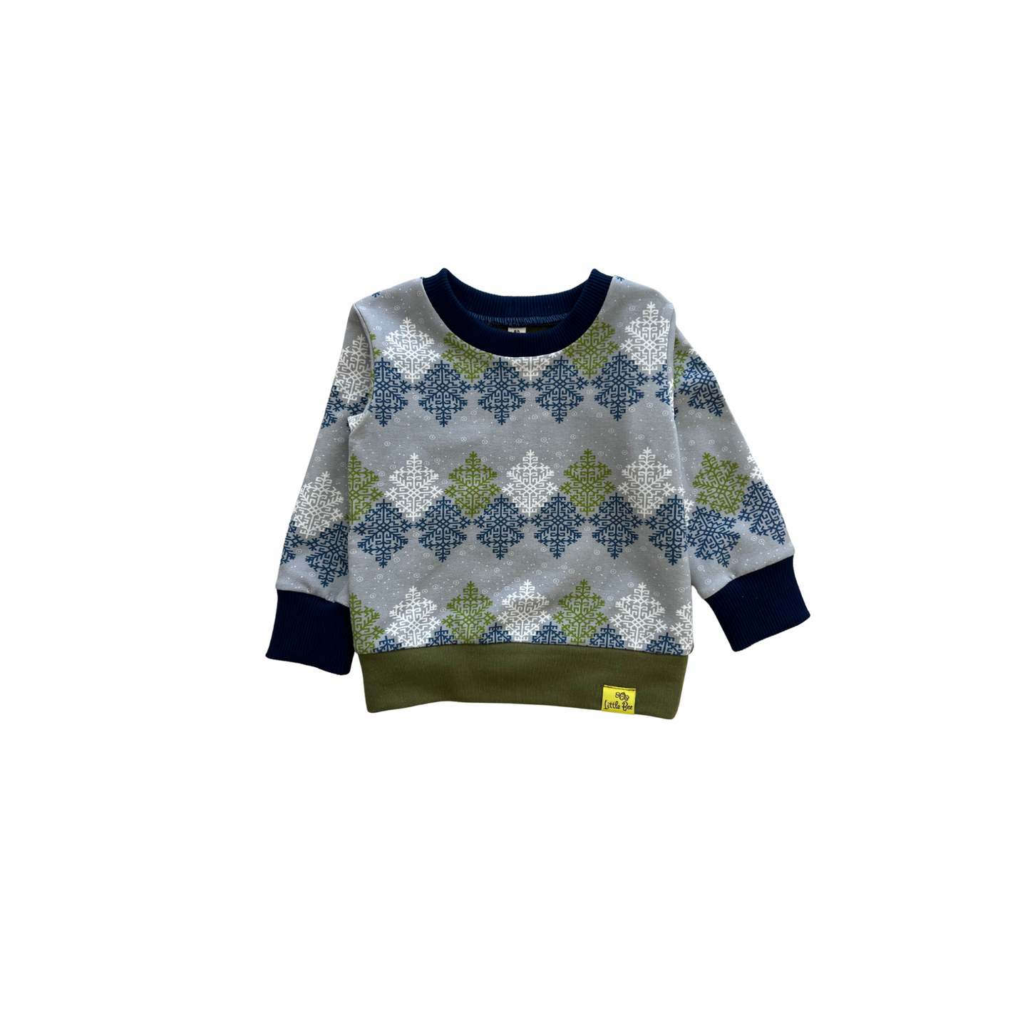 Sweater with ethnic symbols (blue/green)