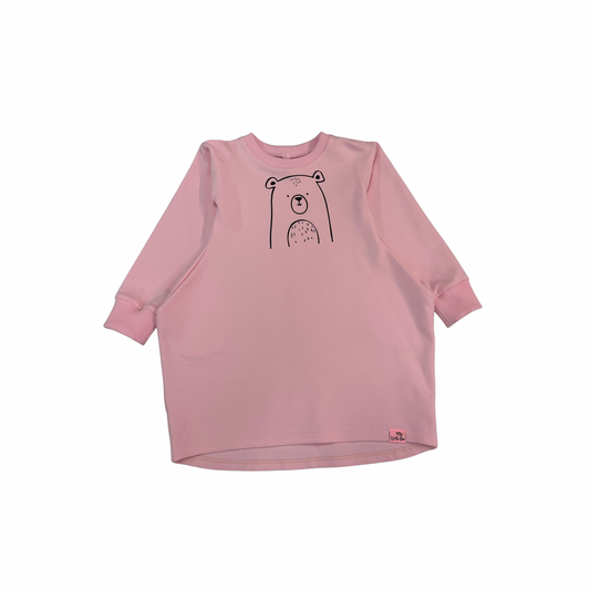 Sweater dress pink bear