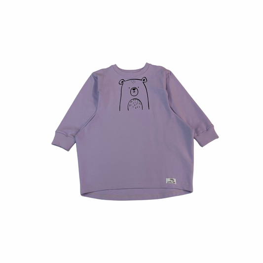 Sweater dress lavender bear