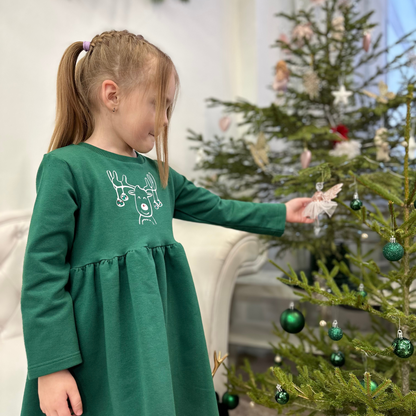 Green dress with Raindeer